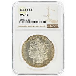 1878-S $1 Morgan Silver Dollar NGC Graded MS63