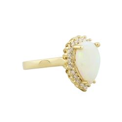 14KT Yellow Gold 1.00ct Opal and Diamond Ring