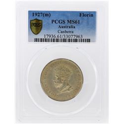 1927(m) Australia Canberra Silver Florin PCGS Graded MS61