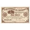 Image 1 : 1863 5 Cents W.H. Cooper & Co. Bankers Obsolete Note