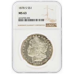 1878-S $1 Morgan Silver Dollar NGC Graded MS63