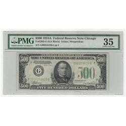 1934A $500 Federal Reserve Note Chicago PMG Choice VF35