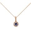 Image 1 : 14KT Rose Gold 0.58ct Blue Sapphire and Diamond Necklace