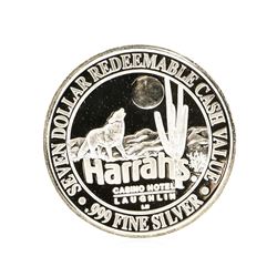 Harrahs Casino Hotel $7 Casino Gaming Token .999 Silver Limited Edition