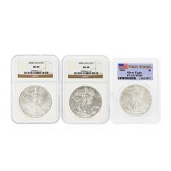 2004-2006 $1 American Silver Eagle Coin Set NGC & PCGS MS69