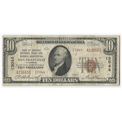 1929 $10 San Francisco California National Currency Note