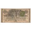 Image 1 : 1863 50 Cents The State of Georgia Obsolete Bank Note Rare Back
