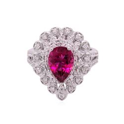 14KT White Gold 1.64ct Pink Tourmaline and Diamond Ring