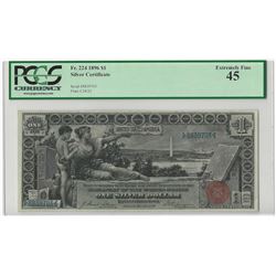 1896 $1 Silver Certificate Educational Note PCGS Graded EF45