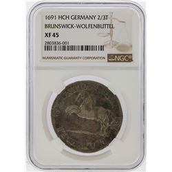 1691 HCH German 2/3T Brunswick - Wolfenbuttel NGC XF45