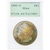 Image 1 : 1882-S $1 Morgan Silver Dollar PCGS Graded MS64 w/ Nice Toning