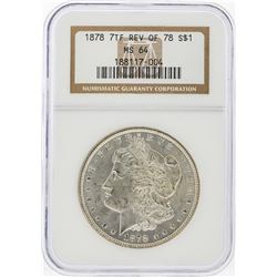 1878 7TF $1 Morgan Silver Dollar Coin NGC Graded MS64