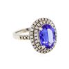 Image 1 : 14KT White Gold 4.24ct Tanzanite and Diamond Ring