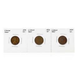 1914-D, 1922-D, 1924-D Lincoln Wheat Cent Key Date Set