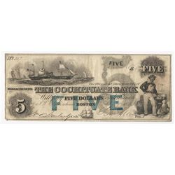 1853 $5 The Cochitumate Bank Obsolete Note