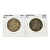 Image 1 : Set of (2) 1859-O and 1873 Arrows Silver Liberty Half Dollar Coins