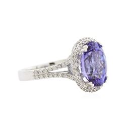14KT White Gold 4.65ct Tanzanite and Diamond Ring