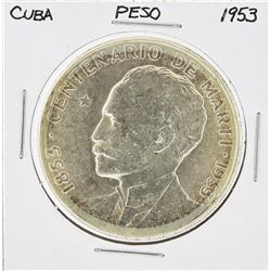 1953 1 Silver Cuban Peso Coin