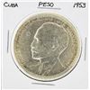 Image 1 : 1953 1 Silver Cuban Peso Coin