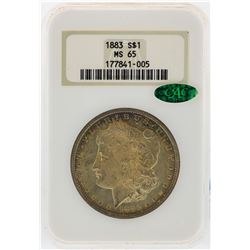 1883 $1 Morgan Silver Dollar Coin NGC Graded MS65 CAC