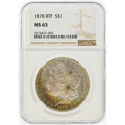 1878 8TF $1 Morgan Silver Dollar NGC Graded MS65