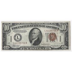 1934A $10 Federal Reserve Emergency Hawaii Note