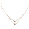 Image 2 : 14KT Rose Gold 0.38ctw Diamond Pave Hearts Necklace