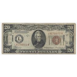 1934A $20 Federal Reserve Emergency Hawaii Note