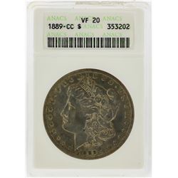 1889-CC $1 Morgan Silver Dollar Coin ANACS Graded VF 20