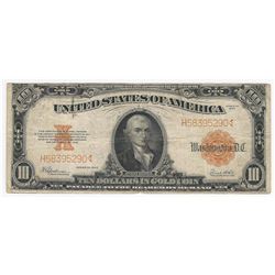 Large Size 1922 $10 Gold Certificate Note