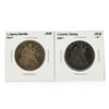 Image 1 : Set of (2) 1858 and 1858-O Silver Liberty Seated Half Dollar Coins