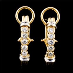 14K TT Gold 0.74ctw Diamond Earrings