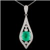 18K White Gold 4.19ct Emerald & 0.90ct Diamond Pen