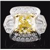 Image 1 : 18K White Gold 6.30ctw Fancy Color Diamond Ring