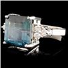 Image 2 : 14K Gold 6.42ct Tourmaline & 0.26ctw Diamond Ring