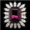 Image 1 : 14K Gold 5.85ct Tourmaline & 1.40ctw Diamond Ring