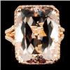 Image 1 : 14K Gold 19ct Morganite & 0.50ctw Diamond Ring