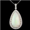Image 1 : 18K Gold 17.96ct Opal & 1.33ctw Diamond Pendant