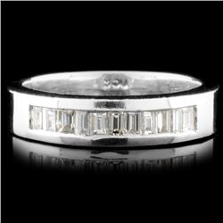 Solid Platinum 0.56ctw Diamond Ring