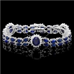 `14k Gold 22ct Sapphire 1.85ct Diamond Bracelet