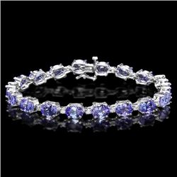 `14k Gold 19.5ct Tanzanite 0.80ct Diamond Bracelet