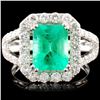 Image 1 : 18K Gold 1.97ct Emerald & 1.19ctw Diamond Ring