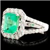 Image 2 : 18K Gold 1.97ct Emerald & 1.19ctw Diamond Ring