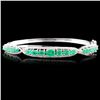 Image 1 : 14K Gold 2.60ctw Emerald & 0.63ctw Diamond Bangle