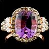 Image 1 : 14K Gold 3.40ct Amethyst & 0.81ctw Diamond Ring