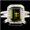 Image 1 : 14K Gold 3.41ct Tourmaline & 0.55ctw Diamond Ring