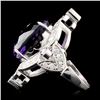 Image 3 : 14K Gold 18.28ct Amethyst & 1.00ctw Diamond Ring