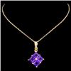 Image 2 : 14K Gold 1.90ctw Amethyst Pendant