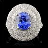 Image 1 : 18K White Gold 2.51ct Sapphire & 1.30ct Diamond Ri