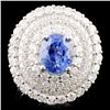 Image 1 : 18K Gold 2.71ct Sapphire & 2.52ctw Diamond Ring